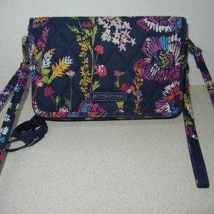 Vera Bradley RFID All In One Crossbody Bag Cotton Wallet Phone Purse Credit Card
